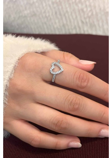 2 Adet Ayarlanabilir Gümüş Zirkon Taşlı Kadın Yüzük Set fırsatları