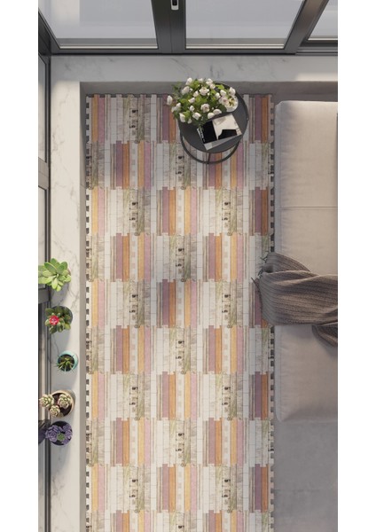 Dijital Baskılı Mermer Desenli Balkon Halısı Yolluk Yapboz Puzzle Japon Halı