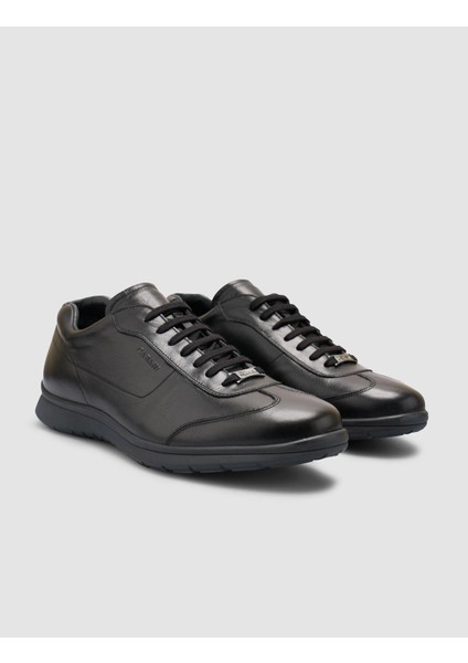 Deri Siyah Erkek Sneaker
