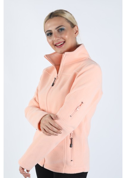 Kadın Kol Fermuarlı Sweatshirt Pembe fırsatları