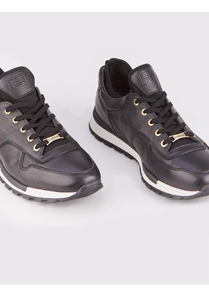 Erkek The Calabria Özel Tasarım Streç Detaylı Sneaker Ayakkabı 460E1181 Siyah