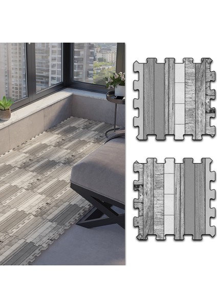 Dijital Baskılı Mermer Desenli Balkon Halısı Yolluk Yapboz Puzzle Japon Halı
