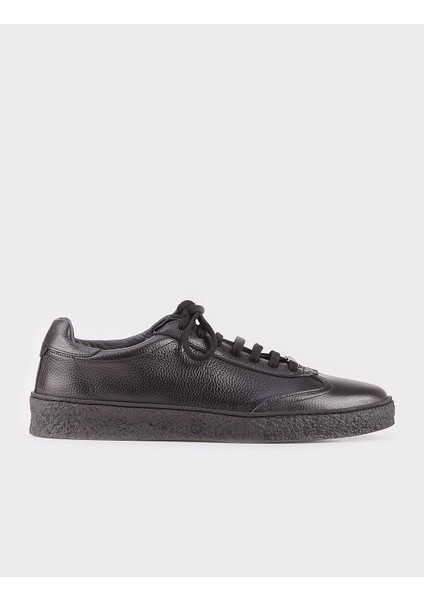 Erkek Özel Yapım Bağcıklı Geçme Taban Dikişli Sneaker Ayakkabı 292M1308 Siyah