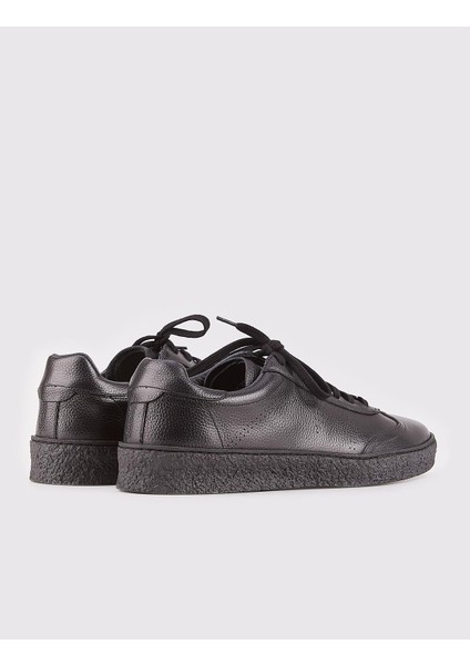 Erkek Özel Yapım Bağcıklı Geçme Taban Dikişli Sneaker Ayakkabı 292M1308 Siyah