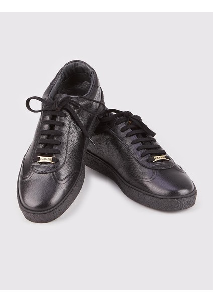 Erkek Özel Yapım Bağcıklı Geçme Taban Dikişli Sneaker Ayakkabı 292M1308 Siyah