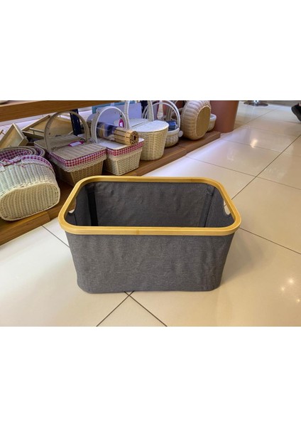 Gri Katlanır Sepet 54X33X28CM
