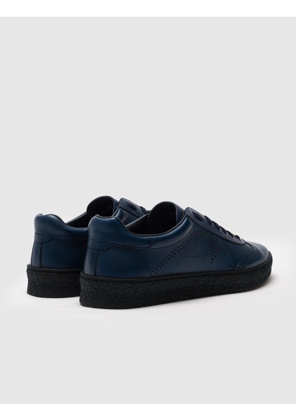 Erkek Özel Yapım Bağcıklı Geçme Taban Dikişli Sneaker Ayakkabı 292M1308 Mavi