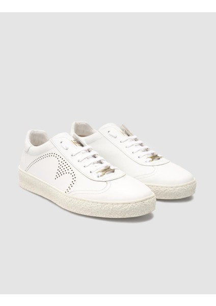 Erkek Özel Yapım Bağcıklı Geçme Taban Dikişli Sneaker Ayakkabı 292M1308 Beyaz