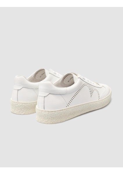 Erkek Özel Yapım Bağcıklı Geçme Taban Dikişli Sneaker Ayakkabı 292M1308 Beyaz