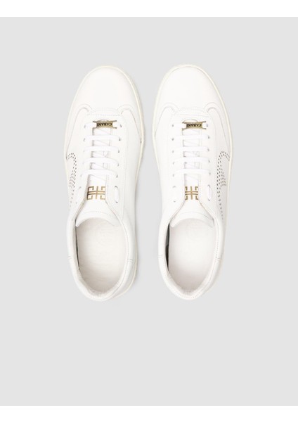 Erkek Özel Yapım Bağcıklı Geçme Taban Dikişli Sneaker Ayakkabı 292M1308 Beyaz