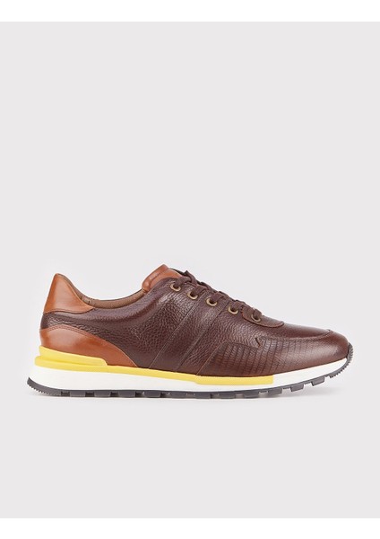 Erkek Procida Baskı Detaylı Bağcıklı Sneaker Ayakkabı 460M1301 Kahve