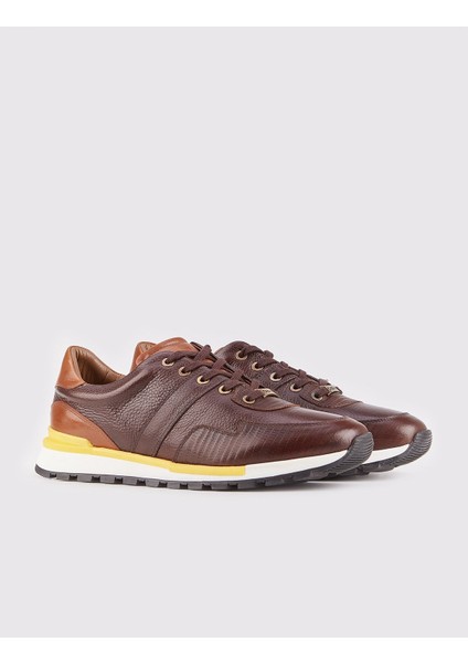 Erkek Procida Baskı Detaylı Bağcıklı Sneaker Ayakkabı 460M1301 Kahve