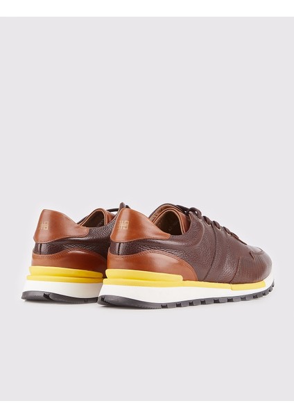 Erkek Procida Baskı Detaylı Bağcıklı Sneaker Ayakkabı 460M1301 Kahve