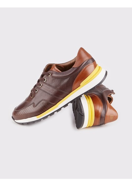 Erkek Procida Baskı Detaylı Bağcıklı Sneaker Ayakkabı 460M1301 Kahve