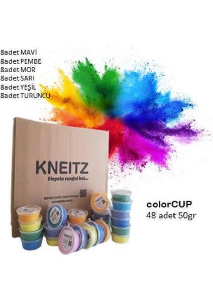 Holi Boya 48ADET x 50GR. Karışık Renklerde Festival Toz Boyası