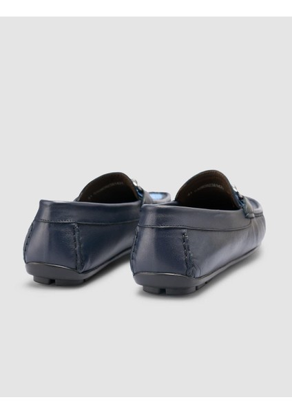 Deri Kahverengi Örgü Detaylı Erkek Loafer modelleri
