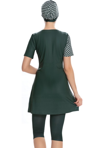 Kısa Kollu Yarı Kapalı Tesettür Mayo 204-29 Haki fiyatları