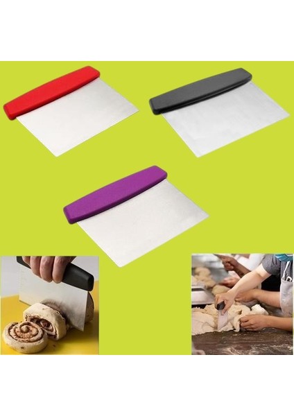 Pratikaı Çelik Hamur Kesici ve Kazıyıcı Spatula | Pasta ve Kek Dekorasyon Aparatı