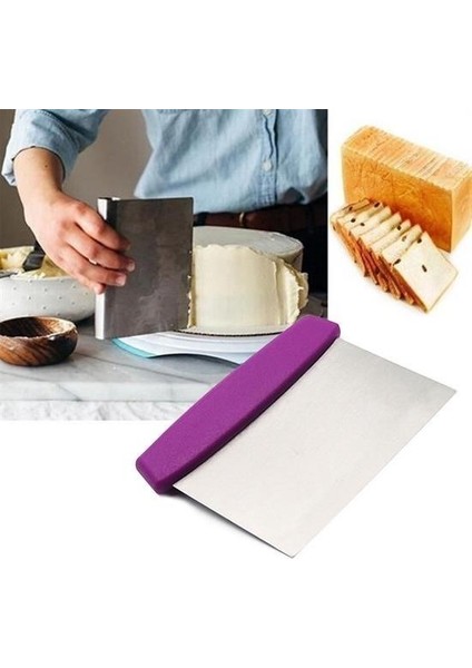 Pratikaı Çelik Hamur Kesici ve Kazıyıcı Spatula | Pasta ve Kek Dekorasyon Aparatı