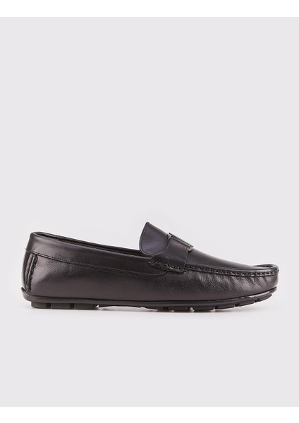 Hakiki Deri Siyah Erkek Loafer