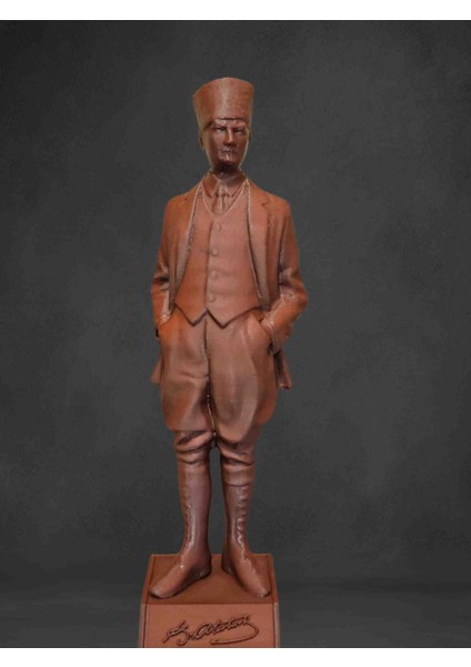 DEMİR MOBİLE PLA Plastik 3D Üretim 21 cm Imzalı Atatürk Biblo
