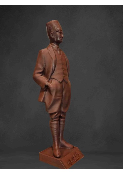 DEMİR MOBİLE PLA Plastik 3D Üretim 21 cm Imzalı Atatürk Biblo modelleri