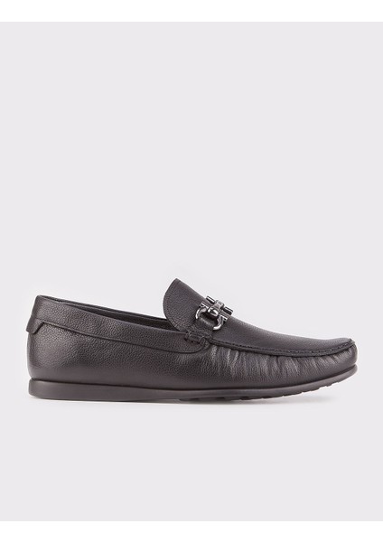 Hakiki Deri Siyah Erkek Loafer