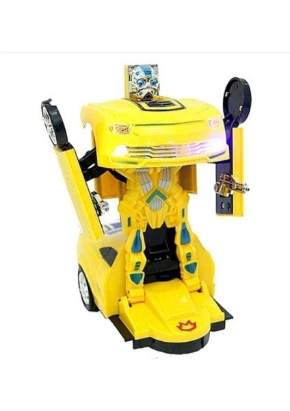 Bumblebee Robota Dönüşen Araba Pilli, Işıklı, Sesli, Camaro Robot Olan Bumble Bee Araba Transformers 25 cm