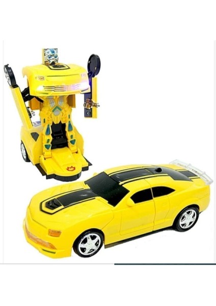 Bumblebee Robota Dönüşen Araba Pilli, Işıklı, Sesli, Camaro Robot Olan Bumble Bee Araba Transformers 25 cm modelleri