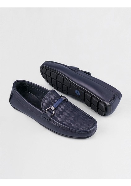 Deri Lacivert Erkek Loafer