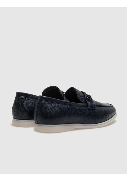 Hakiki Deri Lacivert Tokalı Erkek Loafer modelleri