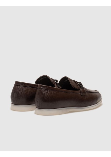 Hakiki Deri Kahverengi Tokalı Erkek Loafer