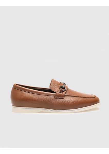 Hakiki Deri Taba Tokalı Erkek Loafer