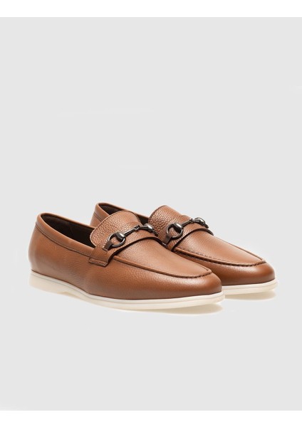 Hakiki Deri Taba Tokalı Erkek Loafer