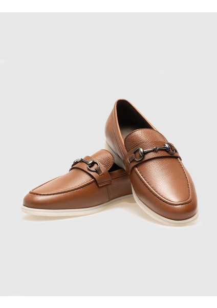 Hakiki Deri Taba Tokalı Erkek Loafer