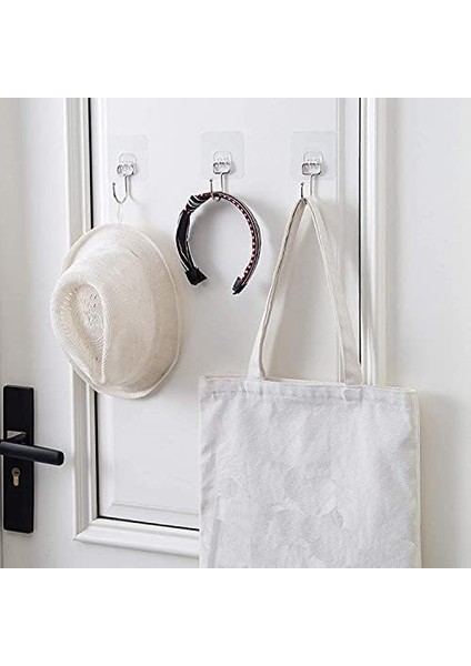 Banyo Için Krom Güçlü Yapışkan Kancalar Yapışkanlı Askılar Mutfak Ev Ofis Için Duvar Askıları (2 Adet Gönderilmektedir)