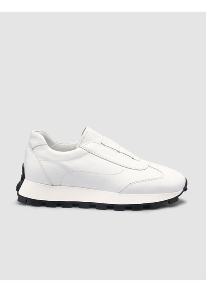 %100 Hakiki Deri Beyaz Kadın Sneaker