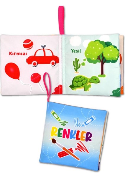 Renkler Kumaş Sessiz Kitap T383 - Bez Kitap , Eğitici Oyuncak , Yumuşak ve Hışırtılı