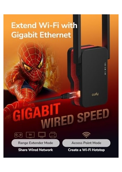 RE3000 5ghz 2402MBPS, 2.4ghz 574MBPS,WI-FI 6 Mesh 2X5DBI Menzil Artırıcı REPEATER(AX3000SERISI)