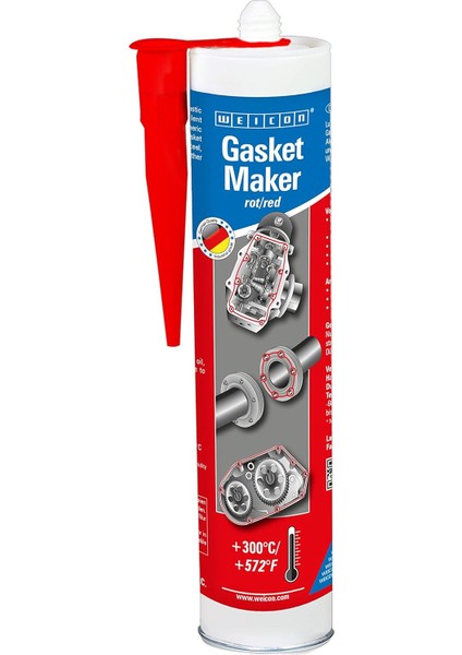 Gasket Maker | 310 ml | Kırmızı | Araç Motoru, Motosiklet, Çelik, Alüminyum, Cam, Seramik ve Diğer Birçok Malzeme Için Özel ve Güçlü Dirençli Sızdırmazlık Maddesi