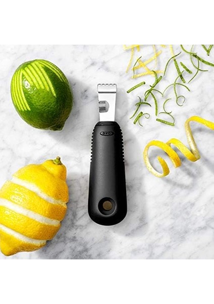 - Good Grips Soyma Bıçaklı Limon Rendesi ve Limon Kabuğu Soyma Aleti, Siyah