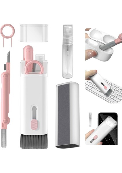 1 Arada Elektronik Temizleme Seti, Fırçalı Klavye Temizleme Seti, Airpods Pro Için 3'ü 1 Arada Temizleme Kalemi, Kulaklık, Klavye, Dizüstü Bilgisayar, Telefon, Bilgisayar Monitörü Için Çok