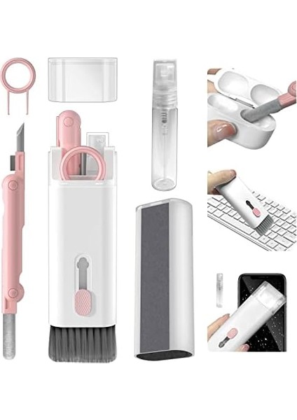 1 Arada Elektronik Temizleme Seti, Fırçalı Klavye Temizleme Seti, Airpods Pro Için 3'ü 1 Arada Temizleme Kalemi, Kulaklık, Klavye, Dizüstü Bilgisayar, Telefon, Bilgisayar Monitörü Için Çok