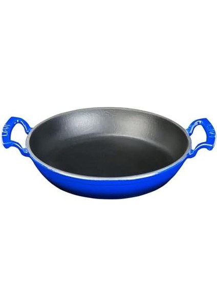 Döküm Yuvarlak Sahan Döküm Demir Yekpare Çift Kulplu ÇAP(Ø)24CM. Mavi