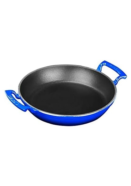 Döküm Yuvarlak Sahan Döküm Demir Yekpare Çift Kulplu ÇAP(Ø)24CM. Mavi