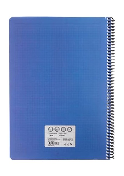 Renkli Spiralli Defter, A4, 80 YAPRAK,70G Kağıt, Kareli, 500 Mikron Pp Kapak, Pet Spiralli, Asorti Renkler, Dayanıklı ve Kullanışlı