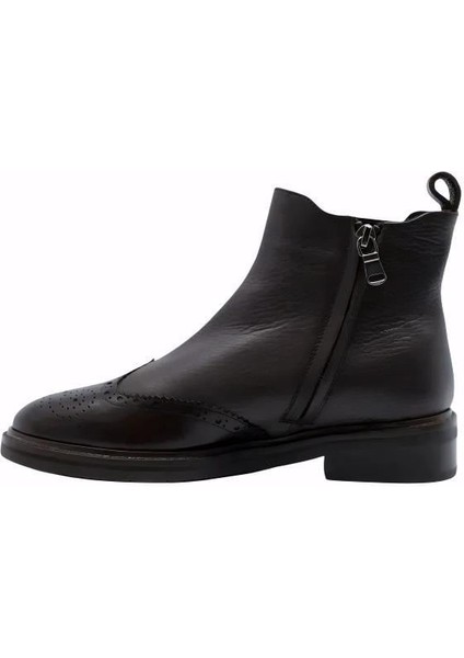 Poletto Hakiki Deri Kahve Bot Düz 5780 06 V1BFL S