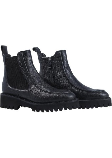 Poletto Hakiki Deri Sıyah Bot Düz 5780 63 S