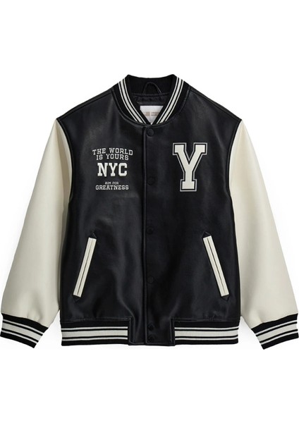 Original Marines Erkek Çocuk Suni Deri Ceket 11-14 Yaş Siyah