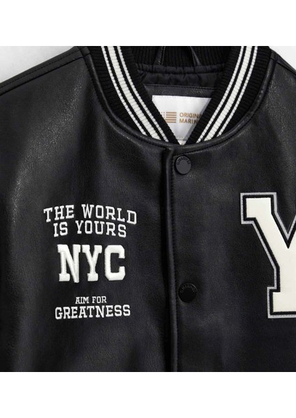 Original Marines Erkek Çocuk Suni Deri Ceket 11-14 Yaş Siyah fiyatları